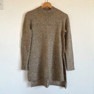 H&M Light Brown Mockneck Tunic Sweater